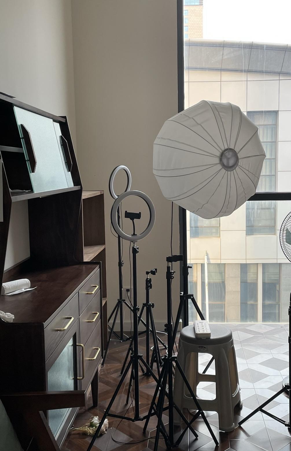 Professional lighting and camera setup